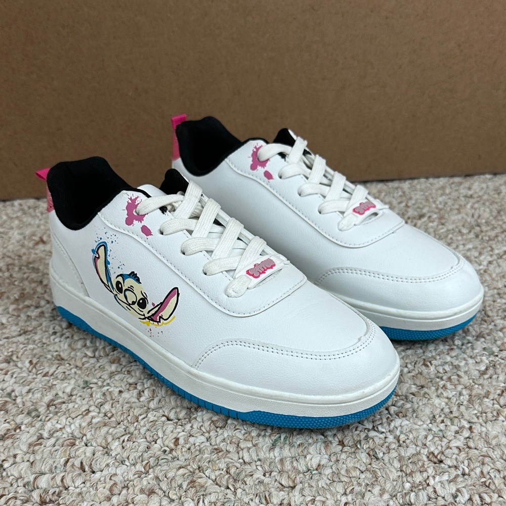 Disney Stitch White and Blue Colourblock Kids Sneakers
